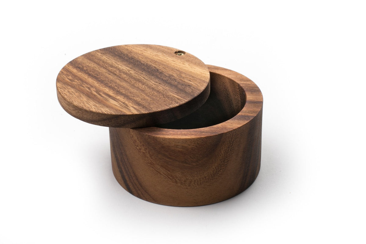 Ironwood Gourmet 28221 Appalachian Salt Cellar, Acacia Wood, 4 x 4 x 2.5 inches, Brown
