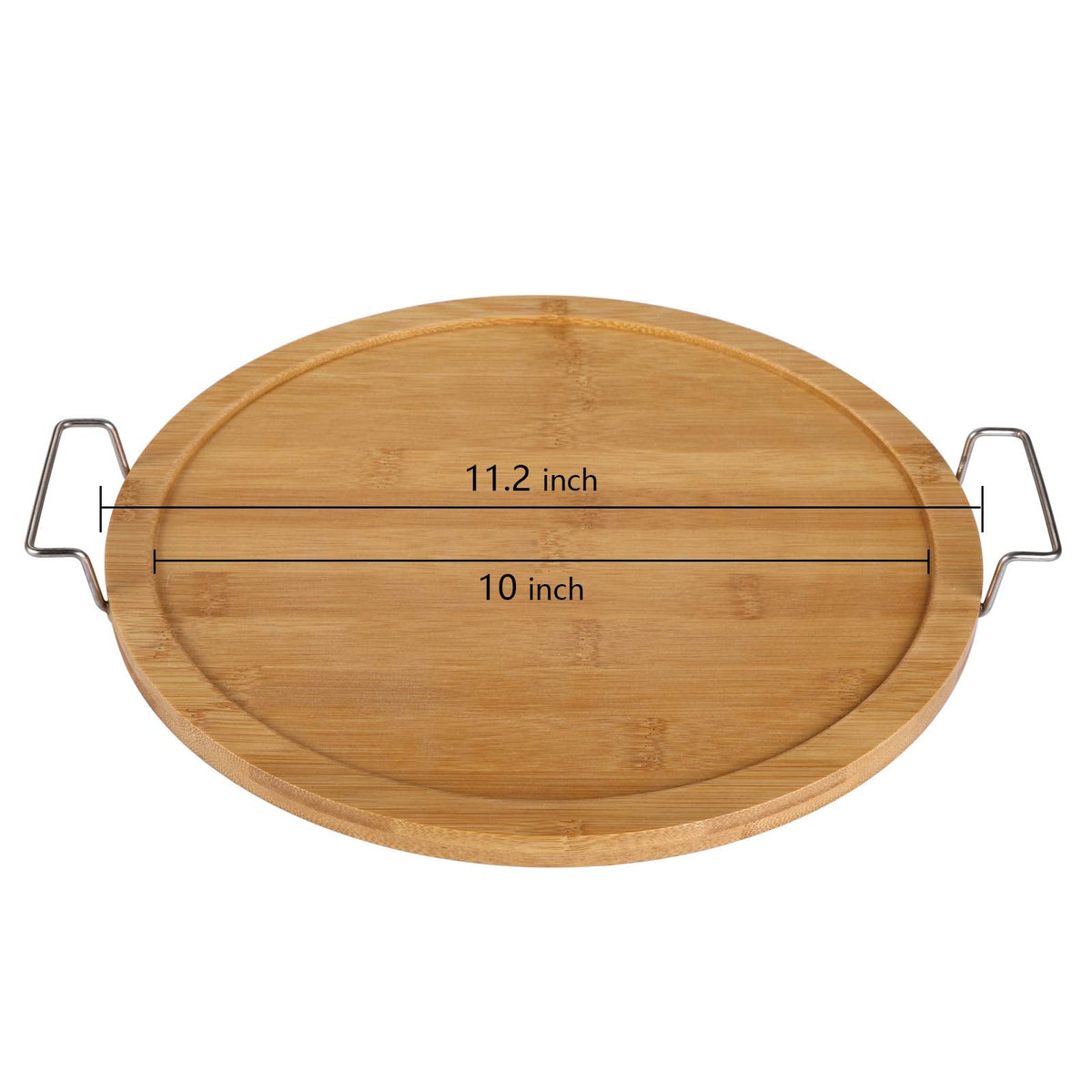 yarlung 11 Inch Ceramic Divided Serving Dishes with Bamboo Platter, Appetizer Tray 5 Removable Snacks Bowls for Candy and Nut, Chips and Dips, No Lid Included