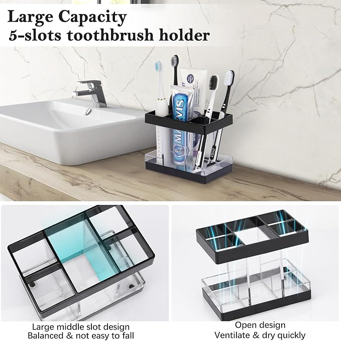 Toothbrush Holders for Bathrooms Countertop Organizer