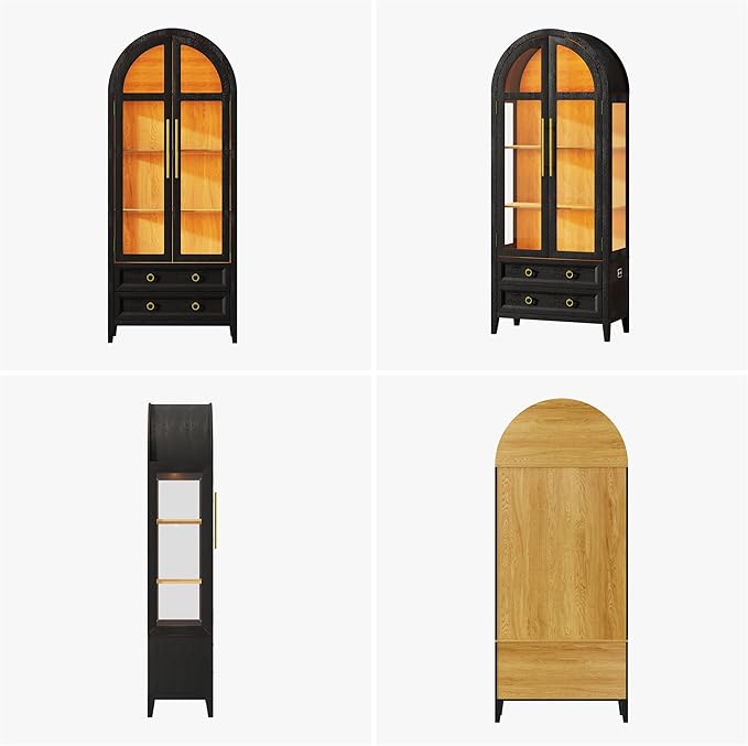 Vlsrka 71" Arched Curio Cabinet