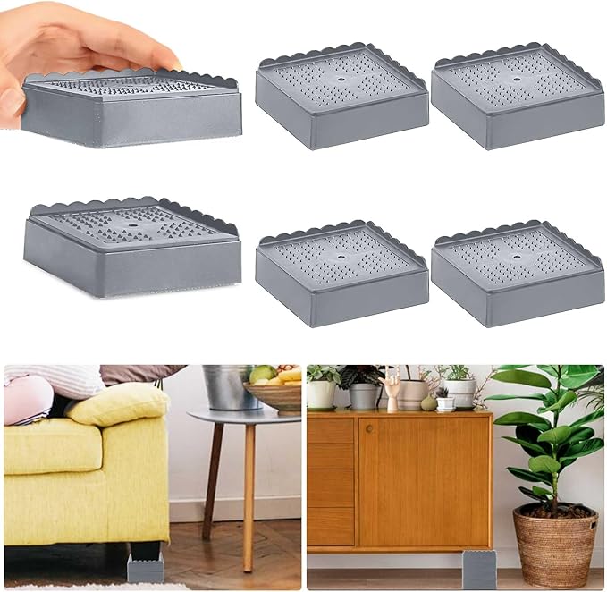 Bed Risers 1 inch, 2 inch, 3 inch, 4 inch Heavy Duty, Adjustable Furniture Riser