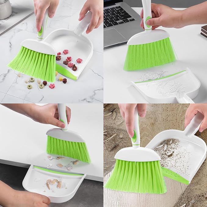 NACENA Small Dust Pan and Brush Set, Mini Broom and Dustpan Set Small Hand
