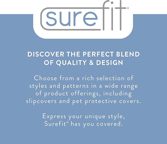 SureFit Home Décor Cotton Duck Solid T-Cushion Loveseat One Piece Slipcover