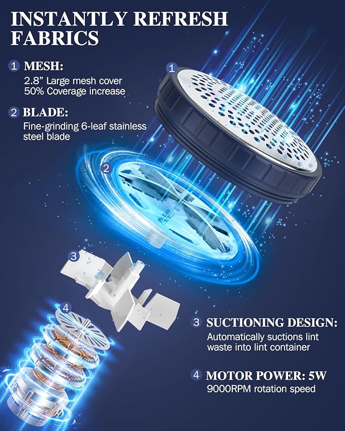 BEAUTURAL Sweater Fabric Shaver Home-Edition, Powerful & Efficient Lint Remover