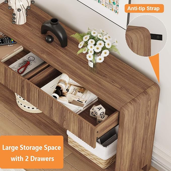 FATORRI Console Sofa Table for Entryway, Wood Foyer Tables for Living Room