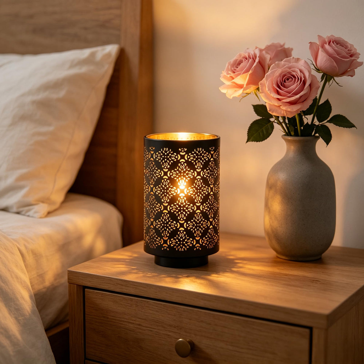 Hosley Set of 2 Diamond Cut Candle Holders Elegant 8 Inch Height Stands for Timeless Ambiance and Versatile Styling Dazzle Your Decor