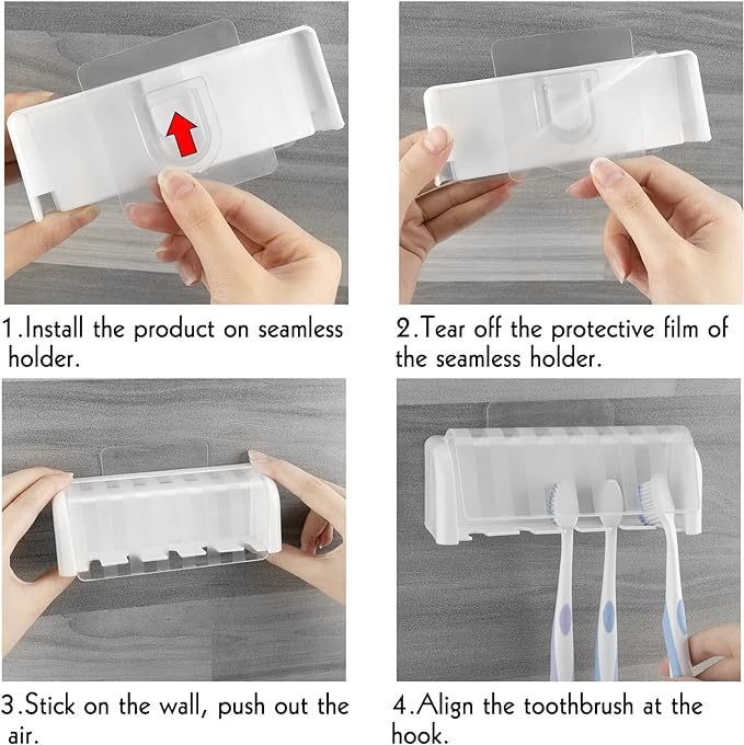 5 Slots Wall Mount Toothbrush Holder