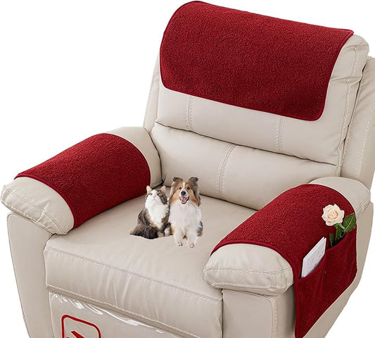 Armrest Covers - Arm Chair Covers Set of 3 Recliner Chair Covers,