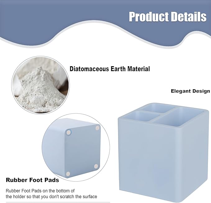 Diatomite Toothbrush Holders for Bathrooms, Electric Toothbrush and Toothpaste