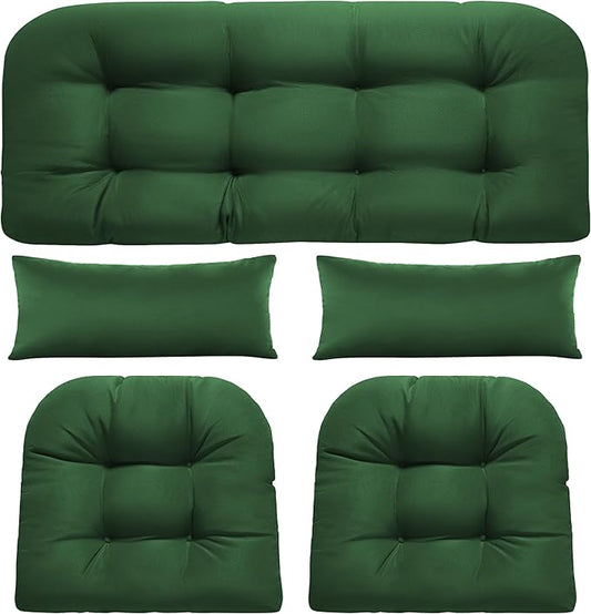 Wicker Chair Cushions of 5 Pieces, Waterproof Outdoor Loveseat Cushion