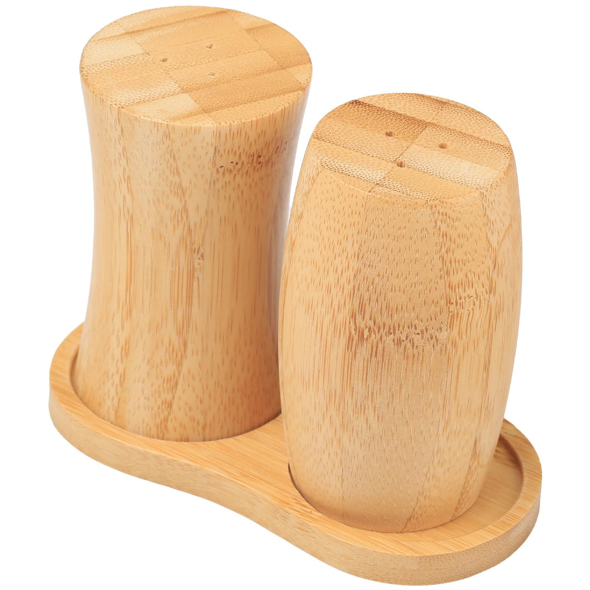 ZTHapwa Wooden Salt and Pepper Shakers Set, Small Bamboo Salt Pepper Shakers with Tray for Kitchen Cooking/Camping/BBQ, Farmhouse Seasoning Holder for Kitchen and Dining Table, 1/8 Cup