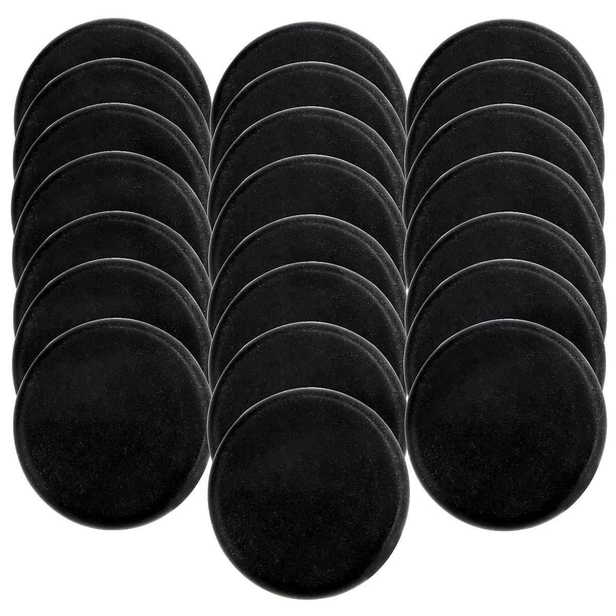 SOUJAP 22 Pack 3.15 Inch Basalt Massage Stones, Large Massage Hot Round Stones, Black Essential Basalt Rocks for Relaxation, Home Spa