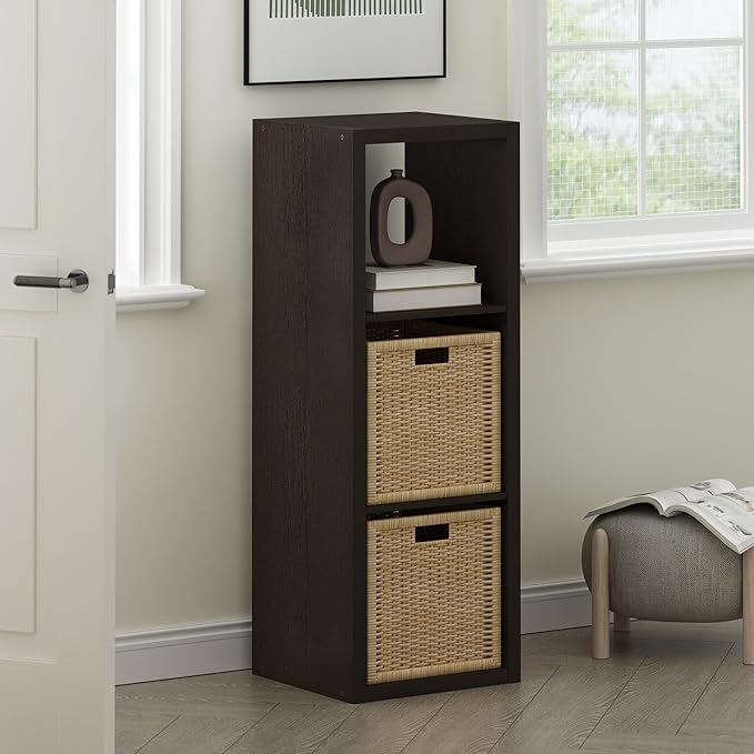 Furinno Cubicle Book Shelf, 3-Cube Bookshelf, Extra Thick Frame Horizontally &