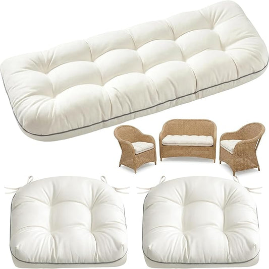 1 MIDDLE ONE Wicker Chair Cushions 3 Pieces Set