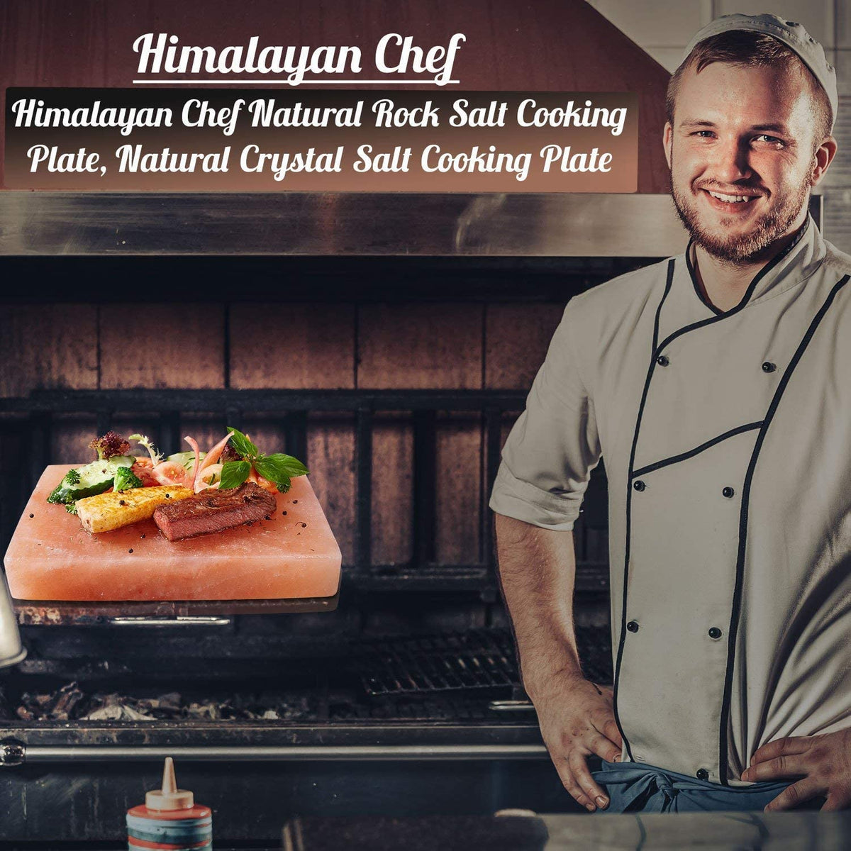 Himalayan Chef Natural Himalayan Crystal Salt cooking plate 8" X 8" X 2"