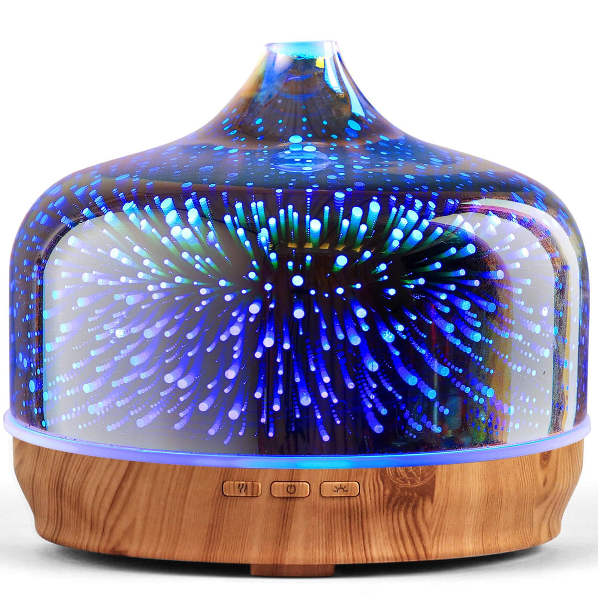 Porseme 500ml Glass Essential Oil Diffuser Aromatherapy Ultrasonic Cool Mist Humidifier 15-21 Running Hours Waterless Auto-Off Air Diffusers for Sleeping Yoga Working Spa(Silver)