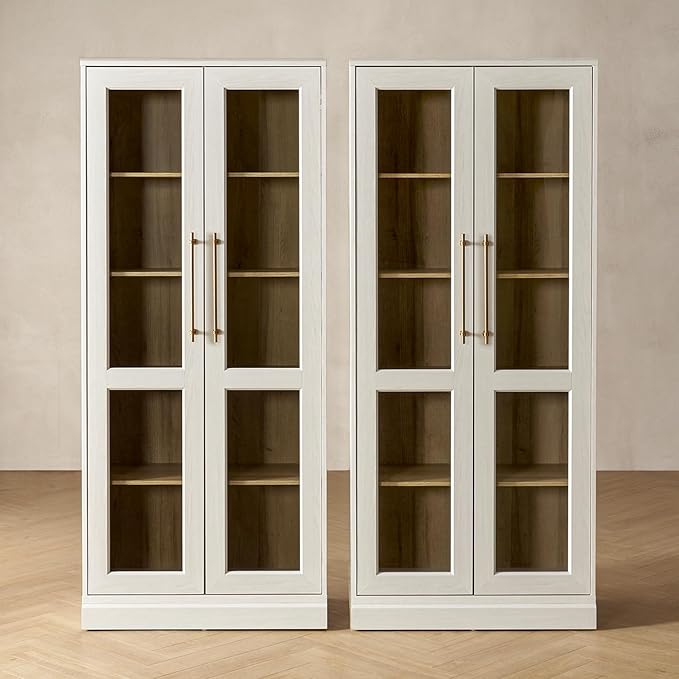 mopio Blake Tall Display Cabinet, Kitchen Buffet Pantry Cupboard, Trophy