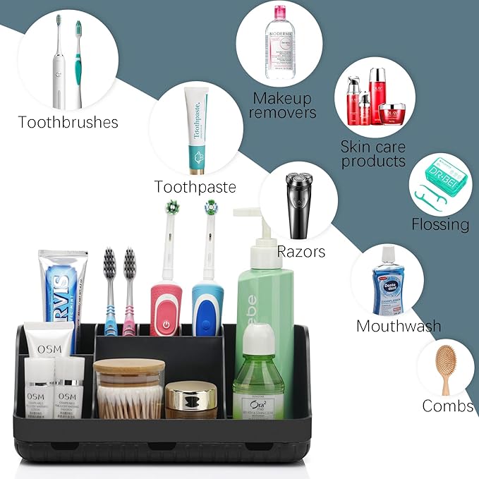 Black Toothbrush Holder