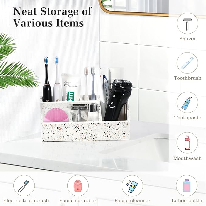 Luxspire Bathroom Counter Organizer, Toothbrush Holder