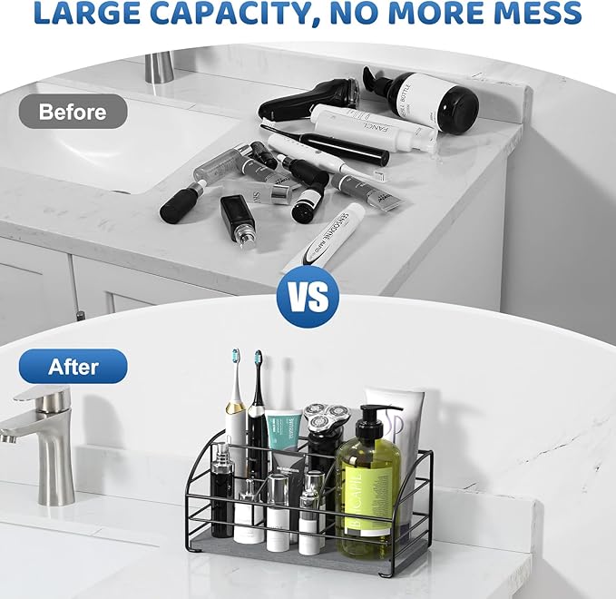 Luxspire Toothbrush Holders, 5 Slots Bathroom Counter Organizer