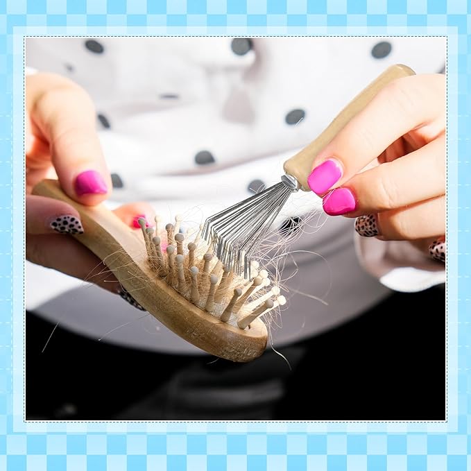 Boao 2 Pieces Hair Brush Cleaning Tool Comb Cleaner Brush Mini Comb Cleaning