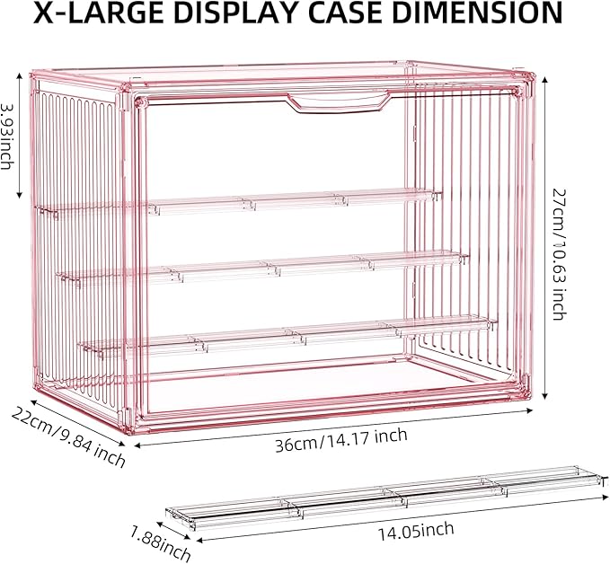 Colorful Figure Display Case for Collectibles 4 Layer Hobby Figurine Display