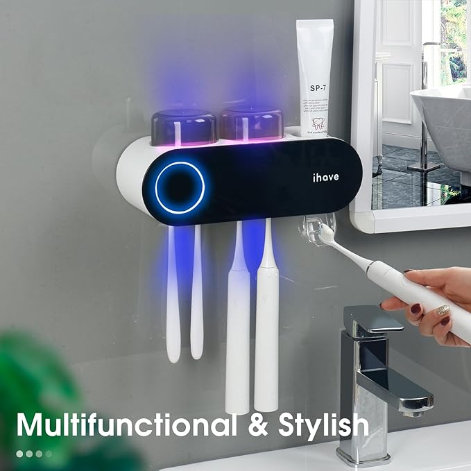 iHave Toothbrush Holders for Bathrooms, UV Toothbrush Sanitizer and Holder
