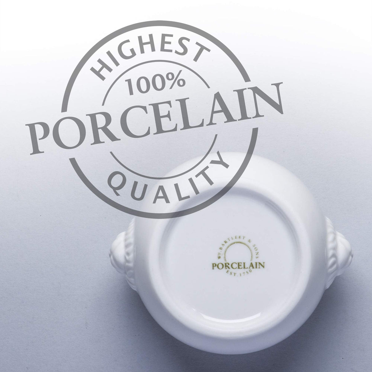 WM Bartleet & Sons – Traditional Porcelain Mustard/Jam/Sugar Pot, Lion Head Design Storage Pot with Serving Spoon and Lid (8cm). Made From 100% Porcelain – Classic Smooth Finish, White
