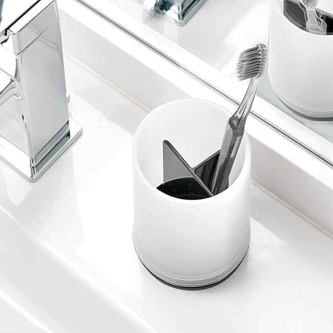 iDesign Toothbrush Holder with 3 Divided Sections