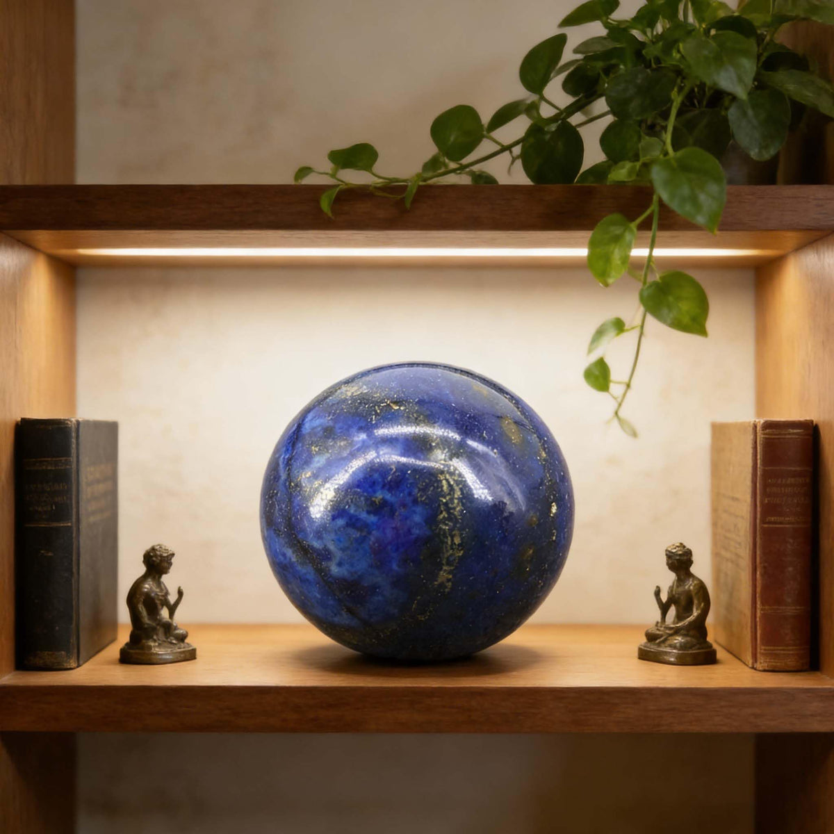 AierCrystal Natural Stone Crystal Sphere Feng Shui Home Decoration Ball Positive Energy Scrying Orb for Meditation Tool for Spiritual Space Purification Globe Diameter 5-6cm Lapis Lazuli Sphere
