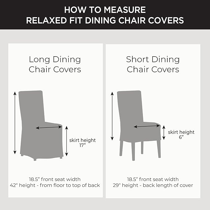 SureFit Duck Cotton Solid Dining Chair Slipcover