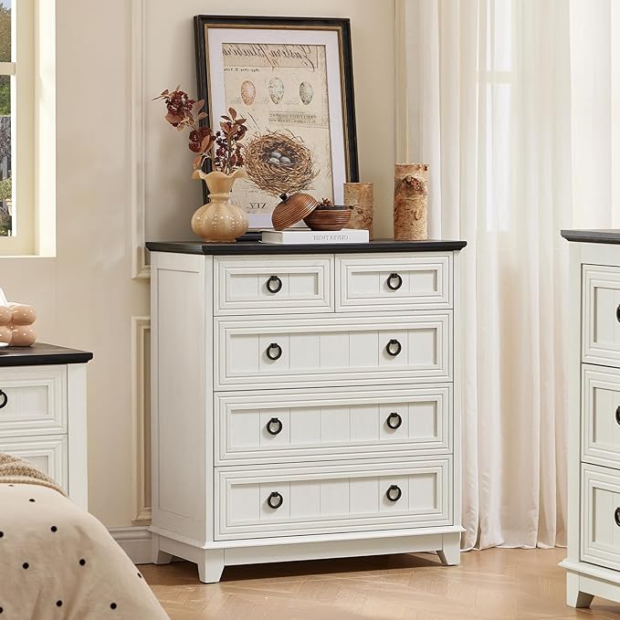 Joaxswe Farmhouse 5 Drawer Dresser