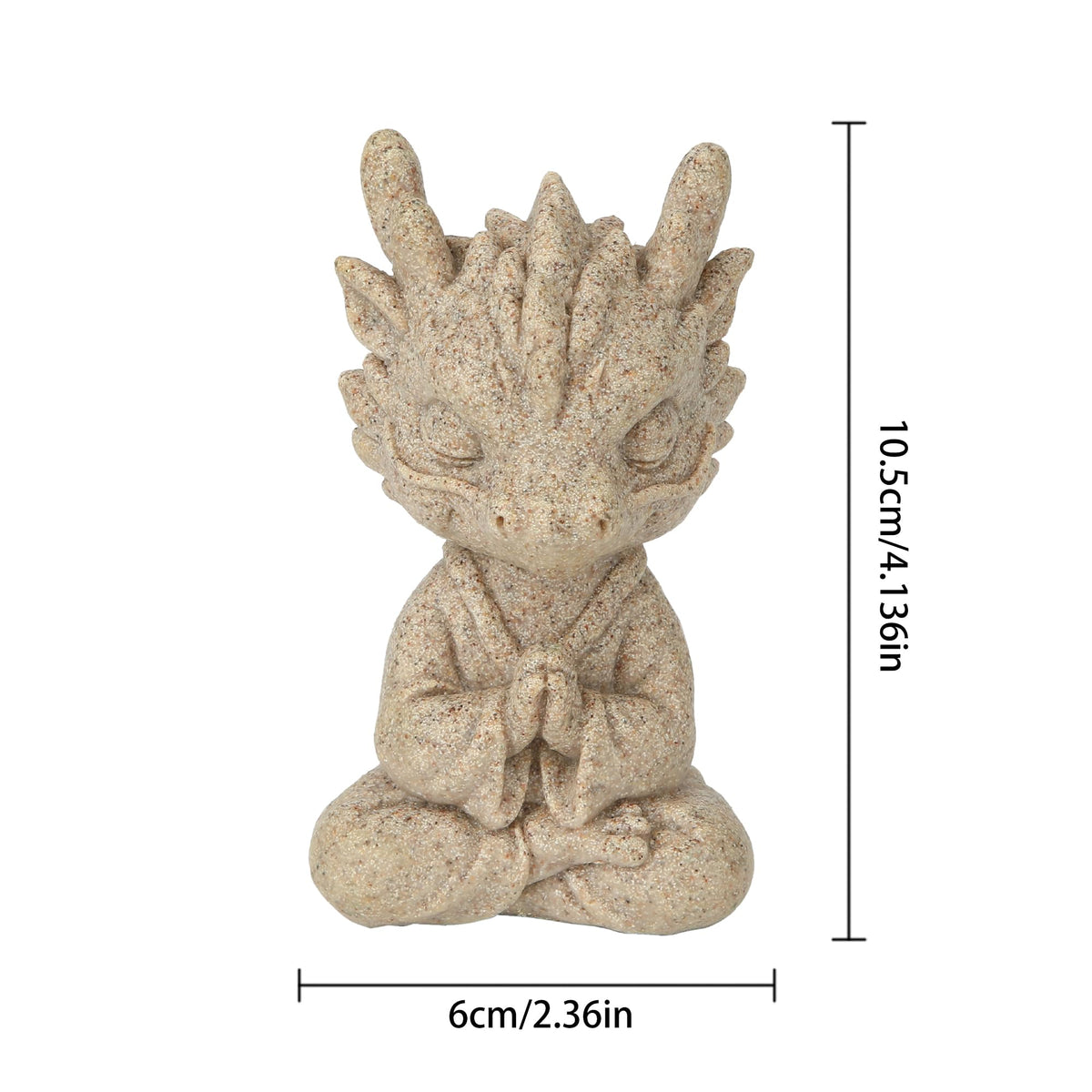 JIALINXIA Meditating Dragon Statue, Resin Zen Yoga Dragon Figurine with Praying Hands, Fantasy Animal Desk Shelf Decor for Office, Meditation Room