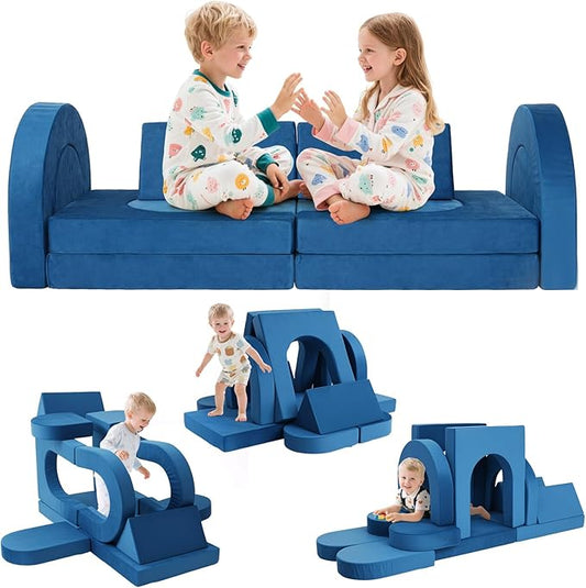 12 Pcs Modular Kids Play Couch, Toddler Couches That Fold Out, Plush Foam Chair