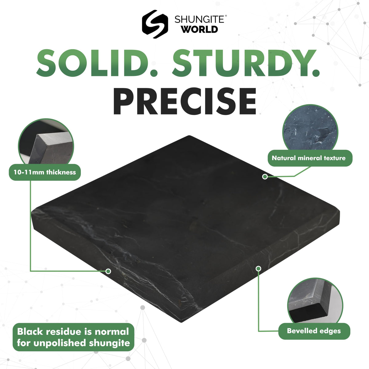 Shungite World Shungite Tile Unpolished 80x100 mm / 3.14"x3.93" from Real Karelian Shungite Stones Shungite Slab Plate Shungite Crystal Charging Plate Mineral Décor Coaster Healing Crystal Plates