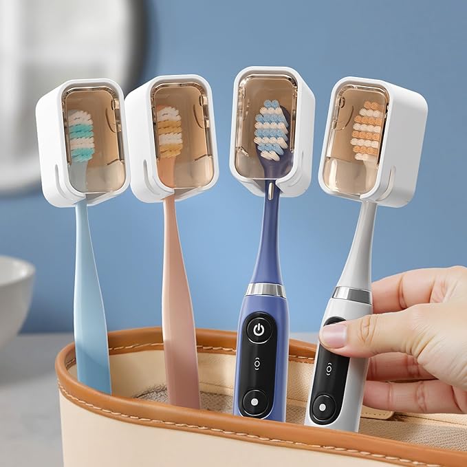 Travel Toothbrush Head Cover 4PCS, Electric Toothbrush Covers Caps, Ventilated