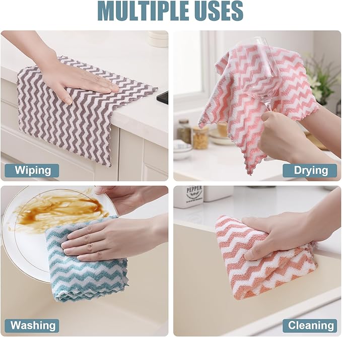 Homaxy 12 Pack Kitchen Dish Cloths, Ultra Soft and Absorbent Dish Towels