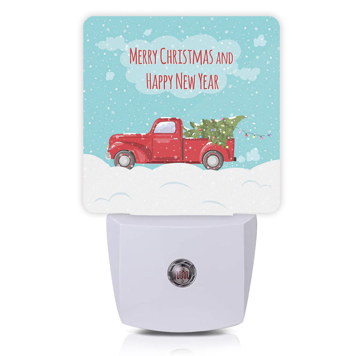 Oeaskly Christmas Décor Night Light,Retro Pickup and Christmas Tree Night Lights Plug into Wall with Dusk to Dawn Light Sensors 0.5W Dim Lamp for Bedroom