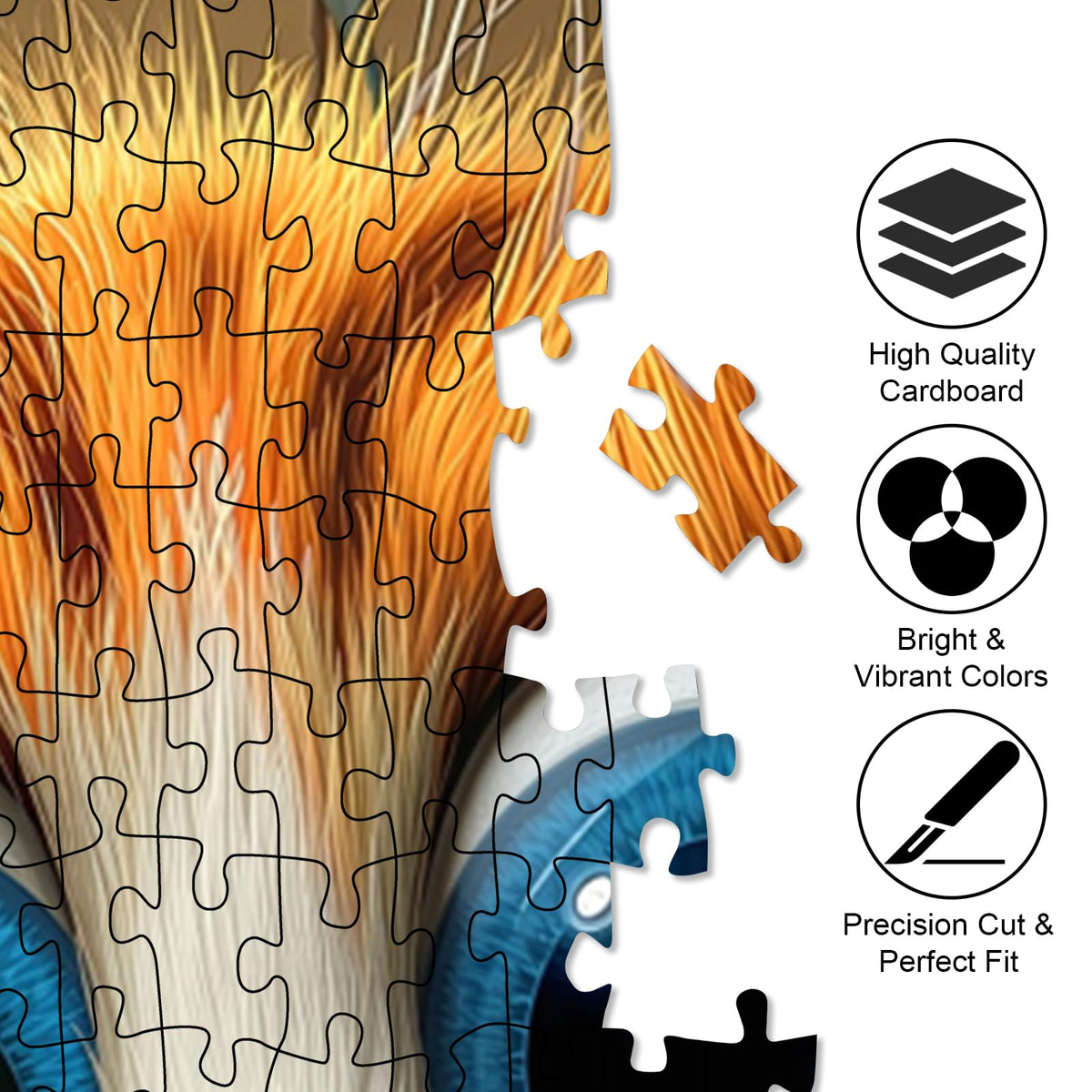1000 Piece Jigsaw Puzzle, Orange Cat with Blue Eyes Drinking Water