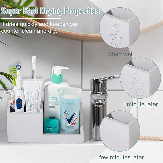 Diatomite Toothbrush Holders for Bathrooms, Quick Dry Electric Tooth Brush and