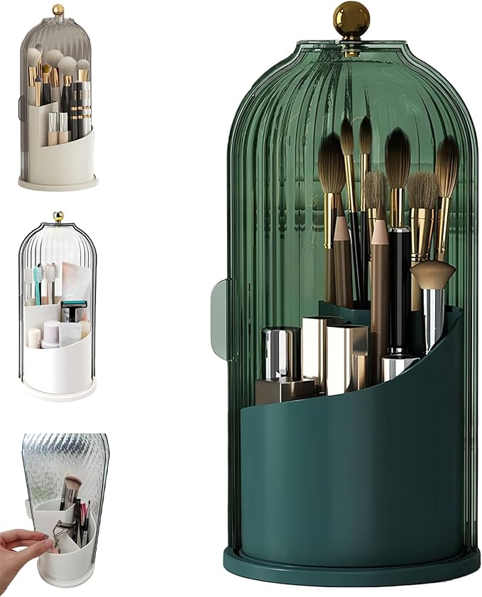 Concealed Toothbrush Holder, Rotating Bathroom Organizer Countertop, Toothbrush