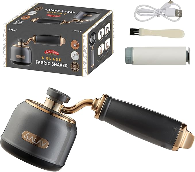 SALAV® Retro Edition Rechargeable Fabric Shaver and Lint Roller