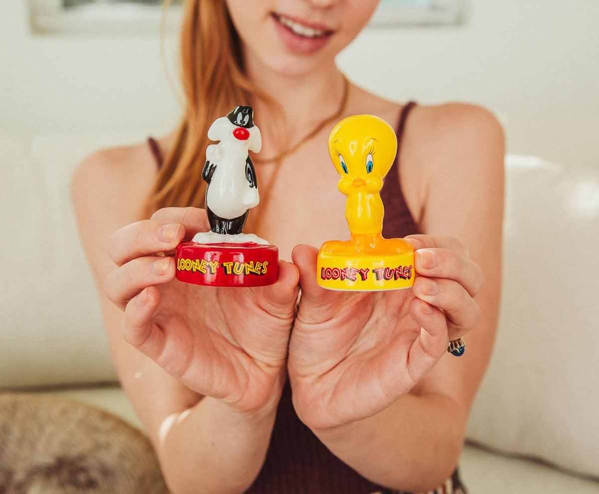 Looney Tunes Sylvester and Tweety Ceramic Salt and Pepper Shakers | Set of 2