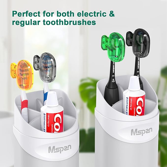 Mspan Electric Toothbrush Cover Cap: Brush Head Protector Cute Plastic Clip Pod
