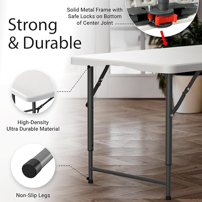10 Pack of 4 Feet Foldable Table