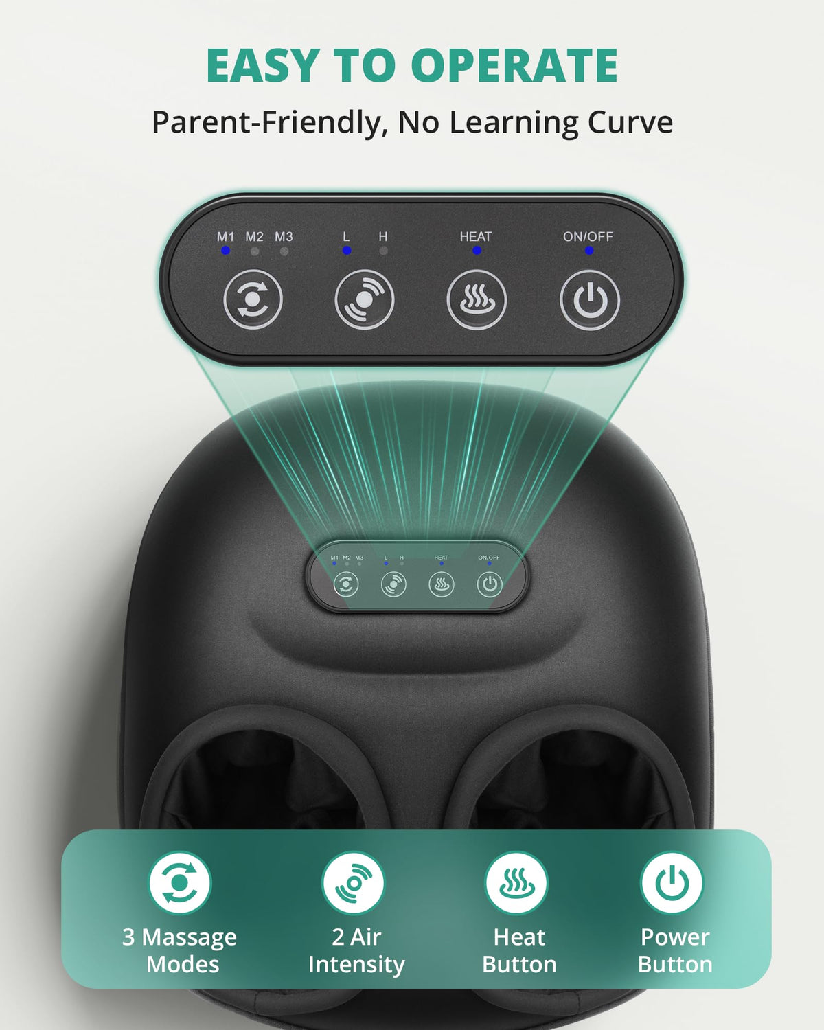 Medcursor Foot Massager Machine with Heat, Rolling, Deep Kneading, Shiatsu Foot Massager for Delivers Pain Relief, Tired, Plantar Fasciitis, Gift for Women Mom Men Fits Up to 13"