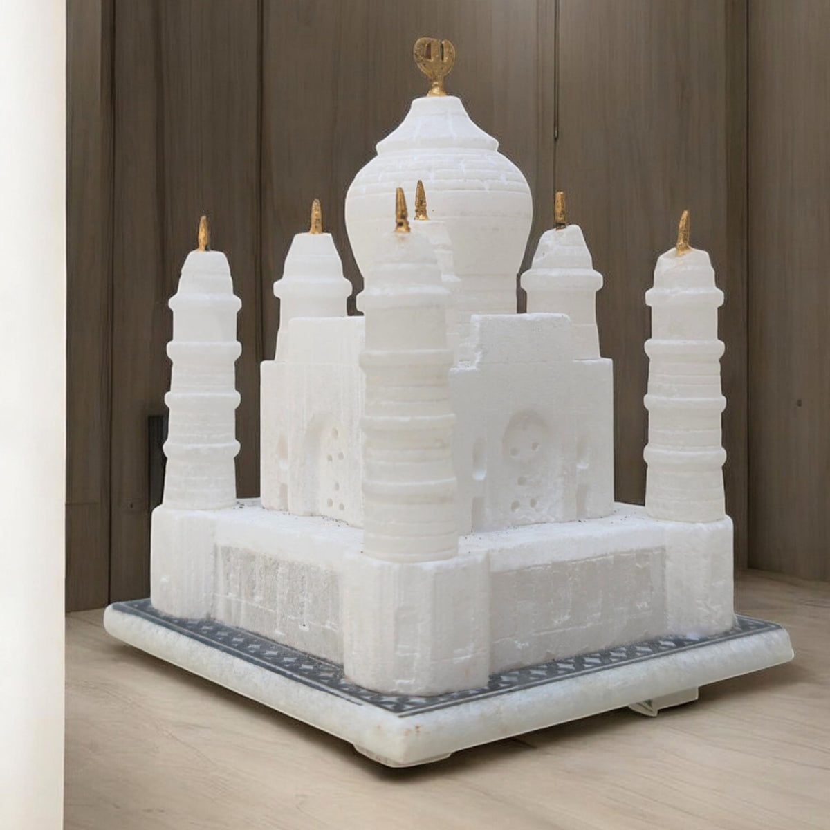 Monuments of Marble White Taj Mahal Replica Model India Agra Souvenir Collection for Decor Handmade Gift Home Decoration Small Handcrafted Miniature Architecture Love Symbol (White 3 x 3 Inch)
