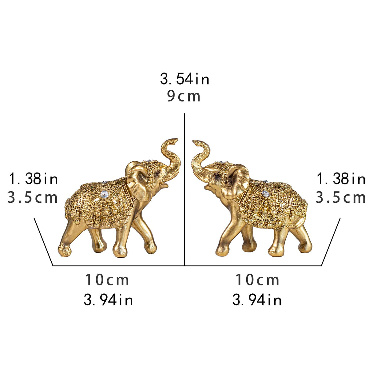 AGKZNTQP Decorative Golden Pair of Elephants Elephant Statues, Home Decoration Statues