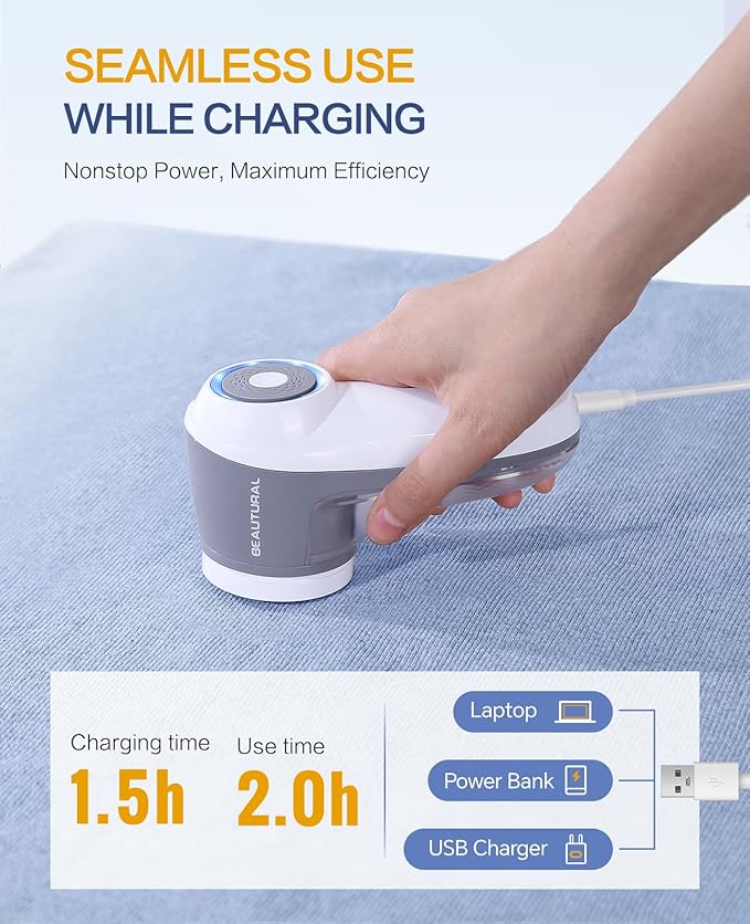 BEAUTURAL Fabric Shaver, Rechargeable Lint Remover