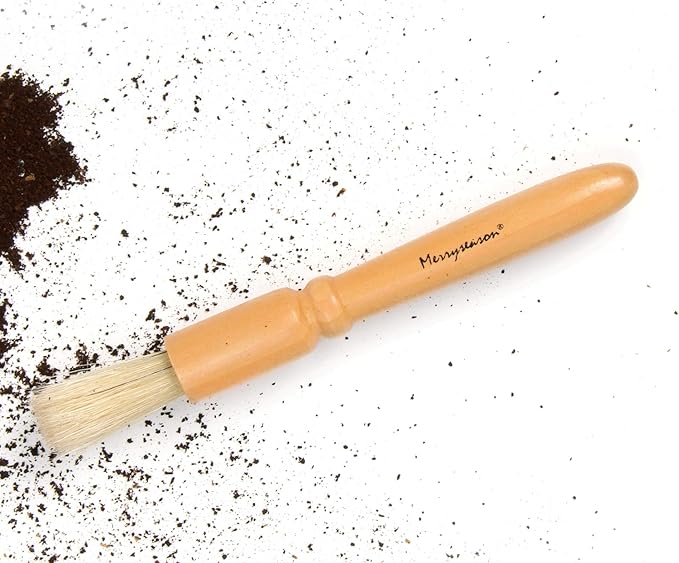 Coffee Grinder Cleaning Brush, Wood Handle & Natural Bristles Wood Dusting